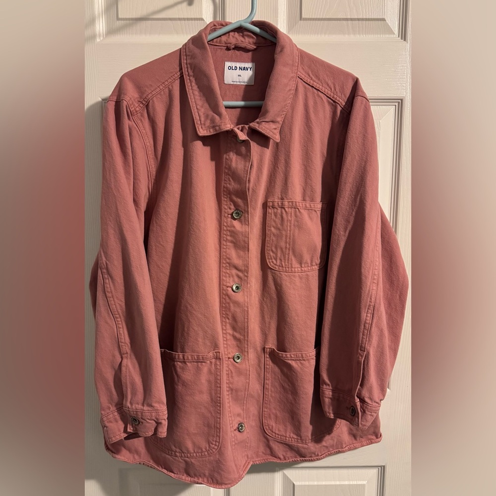 Dusty Rose Denim Oversized Jacket XXL - Picture 3 of 15